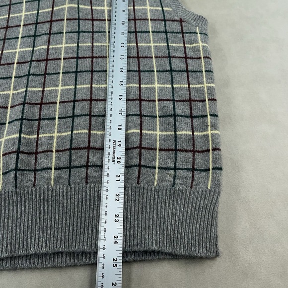 Vintage Polo Ralph Lauren Cashmere Sweater Vest Men's Large RRL Gray Plaid 90s - Picture 7 of 10